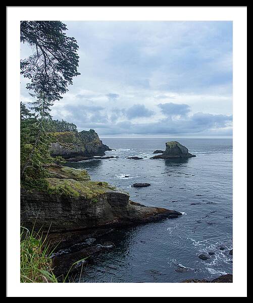 Rugged Coastal Landscape with Cliffs Framed Print