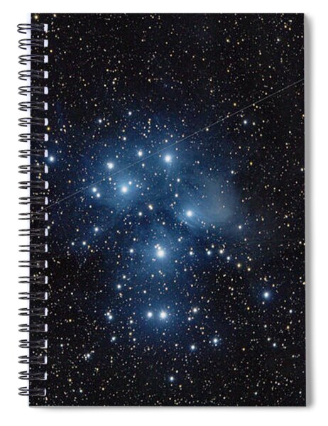 Pleiades Cluster In Cosmic Night Spiral Notebook