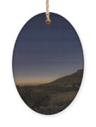 Twilight Comet Over Desert Landscape Ornament