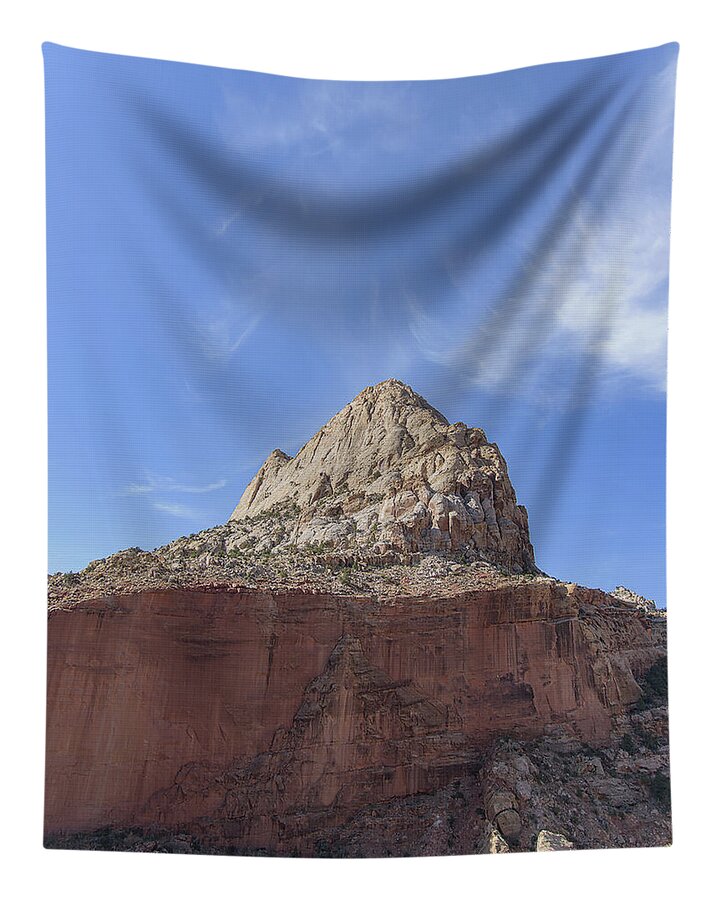 Majestic Mountain Peak Under Blue Sky Tapestry