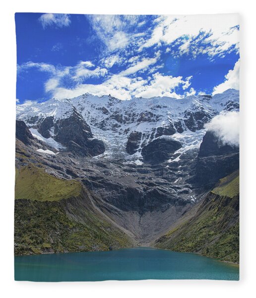 Majestic Mountain Overlooks Humantay Lake Fleece Blanket