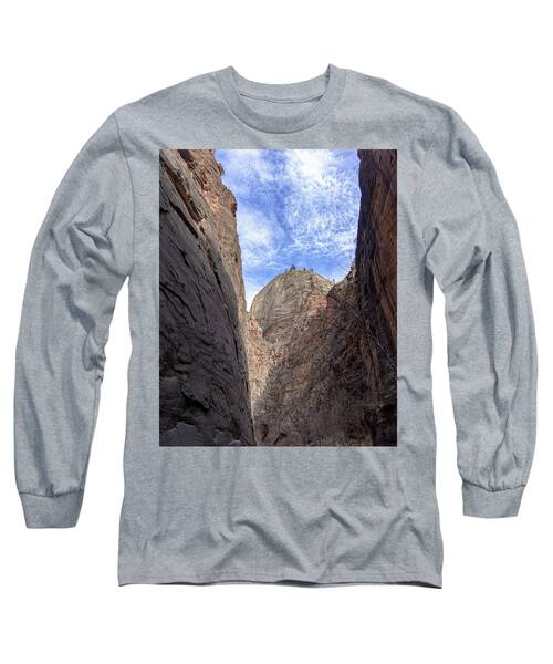 Towering Canyon Cliffs And Blue Sky Long Sleeve T-Shirt