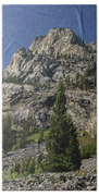 Majestic Mountain Peaks Under Blue Sky In Cascade Canyon Bath Towel
