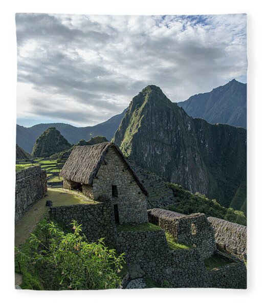 Ancient Ruins With Majestic Mountain Backdrop Fleece Blanket