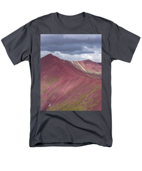 Vibrant Red Mountain Landscape Men's T-Shirt  (Regular Fit)
