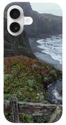 Rocky Coastline With Vibrant Foliage iPhone Case