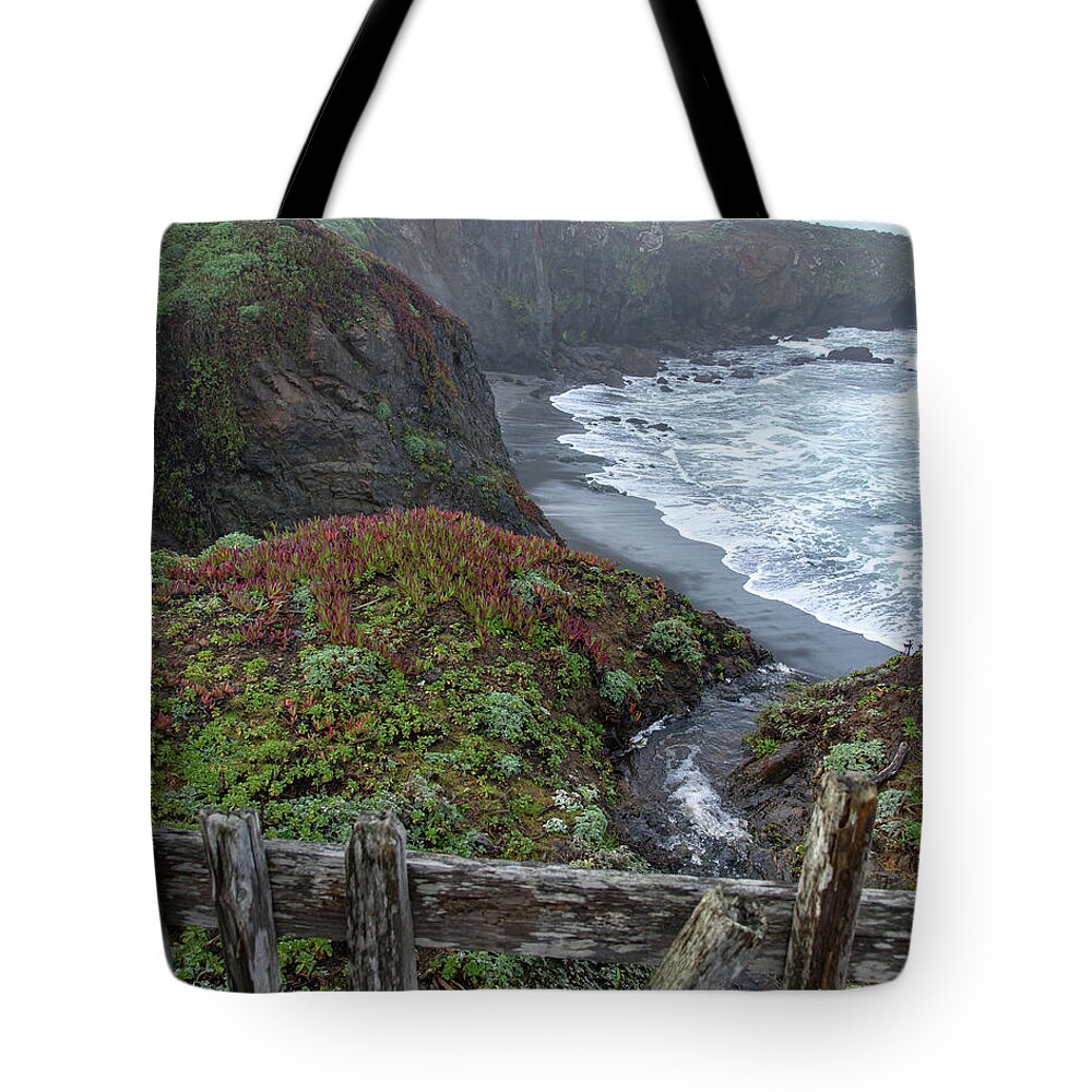 Rocky Coastline With Vibrant Foliage Tote Bag