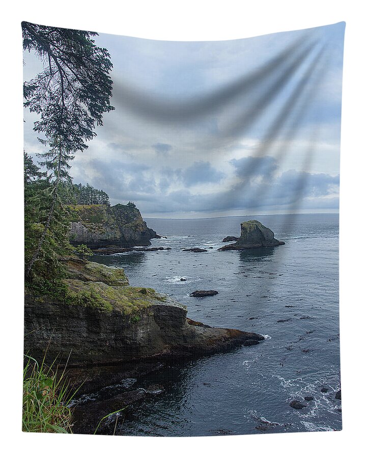 Rugged Coastal Landscape with Cliffs Tapestry