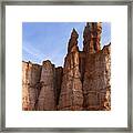 Majestic Rock Formations Under Blue Sky In Bryce Canyon National Park Framed Print