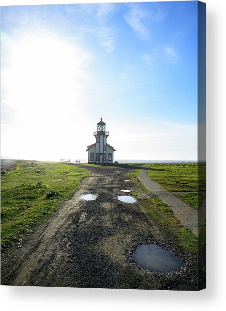 Lighthouse Under A Bright Sky Acrylic Print