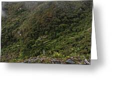 Misty Mountain Ruins Greeting Card