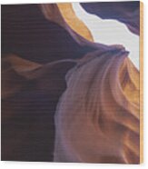 Antelope Canyon Curves And Light Play Wood Print
