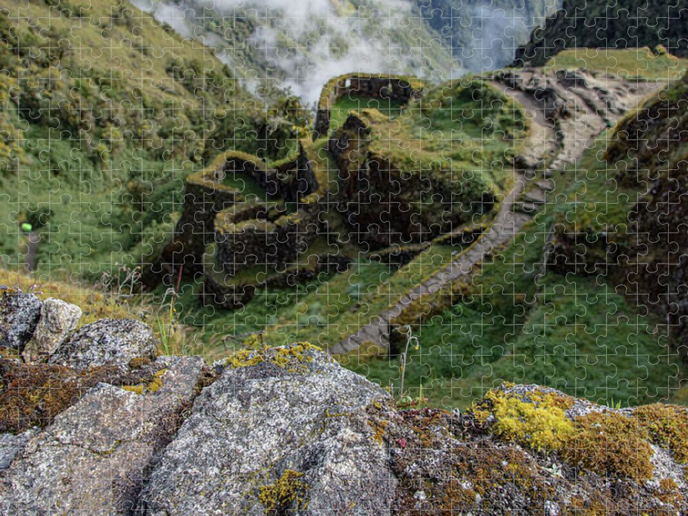 Misty Mountain Pathway Of The Inca Trail Jigsaw Puzzle