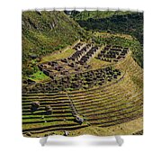 Ancient Terraces And Ruins In Andes Mountains Shower Curtain