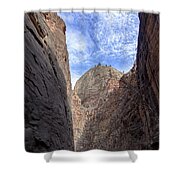 Towering Canyon Cliffs And Blue Sky Shower Curtain