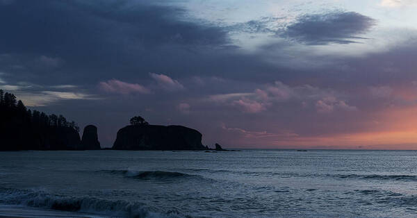 Serene Coastal Sunset with Cliffs Art Print