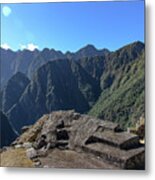 Majestic Mountain Views At Machu Picchu Metal Print