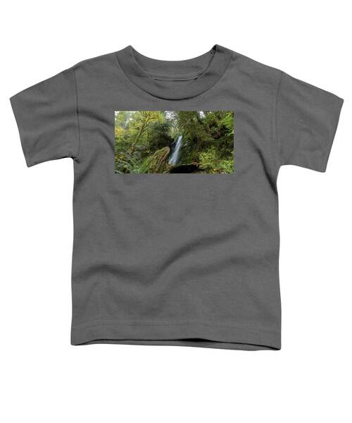 Serene Waterfall in Lush Forest Toddler T-Shirt