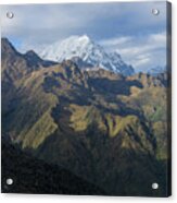 Majestic Andes Mountain Peaks Under Cloudy Sky Acrylic Print