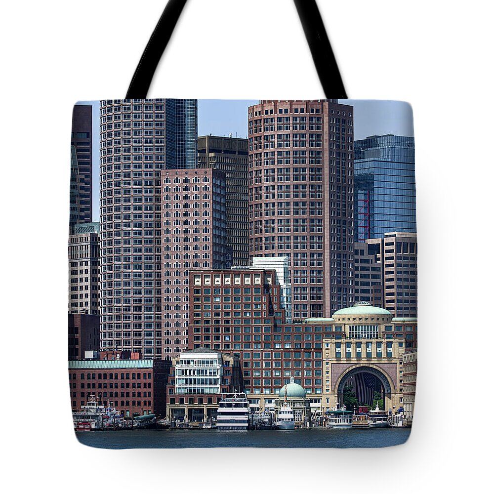 Boston Skyline by the Water Tote Bag