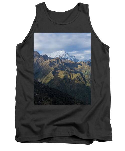 Majestic Andes Mountain Peaks Under Cloudy Sky Tank Top
