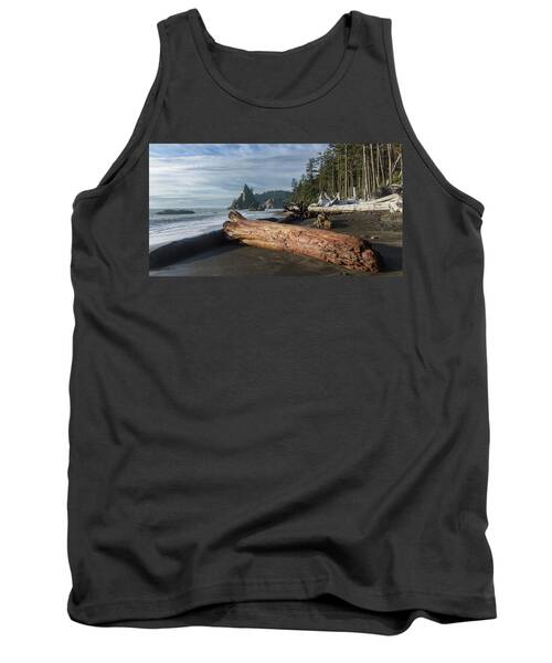 Driftwood on a Pebbled Beach Tank Top