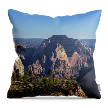 Majestic Mountain Range View Throw Pillow