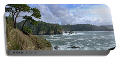Coastal Serenity With Rugged Cliffs Portable Battery Charger