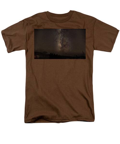 Milky Way Over Tranquil Shoreline Men's T-Shirt  (Regular Fit)