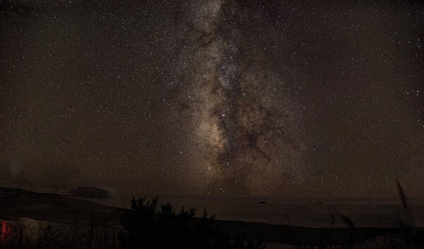 Milky Way Over Tranquil Shoreline Art Print