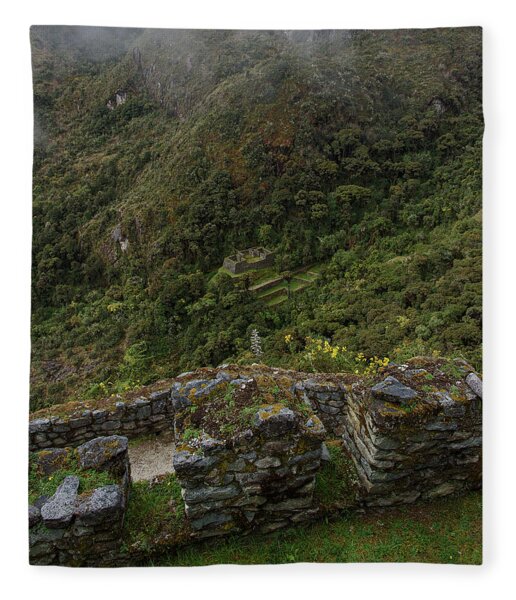 Misty Mountain Ruins Fleece Blanket