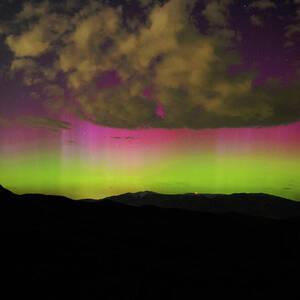 Vibrant Aurora Over Wasatch Mountain Range by Brandon Wichmann