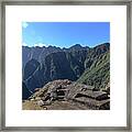 Majestic Mountain Views At Machu Picchu Framed Print