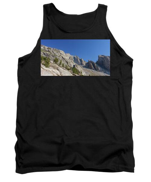 Majestic Mountain Peaks Under Blue Sky Tank Top