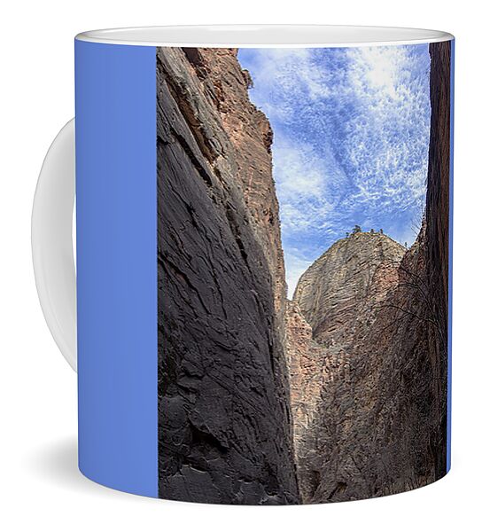 Towering Canyon Cliffs And Blue Sky Coffee Mug