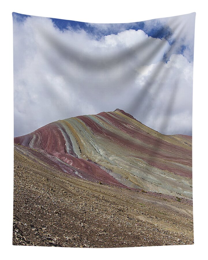 Colorful Mountain Range Under Cloudy Sky Tapestry