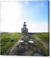 Lighthouse Under A Bright Sky Canvas Print
