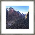Breathtaking Valley Vista In Zion National Park Framed Print