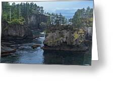 Serene Coastal Rocky Landscape Greeting Card