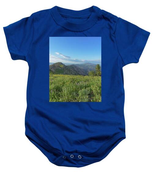 Mountain View with Wildflowers Baby One-Piece