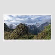 Misty Andes Mountain Range Landscape Sticker