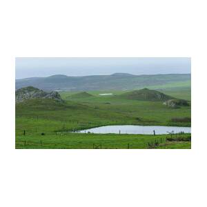 Tranquil Green Hills and Distant Sea by Brandon Wichmann