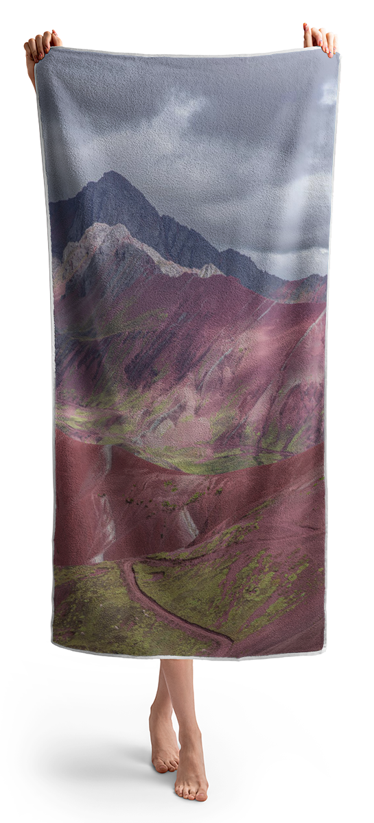 Majestic Colorful Mountain Range Beach Towel