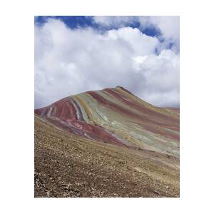 Colorful Rainbow Mountain Under Cloudy Sky by Brandon Wichmann