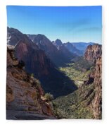 Breathtaking Zion Canyon View Fleece Blanket