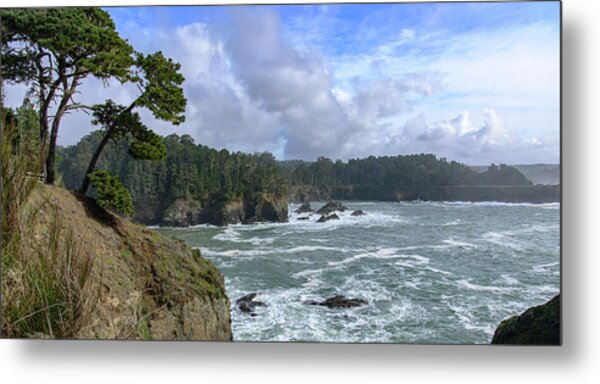 Coastal Serenity With Rugged Cliffs Metal Print