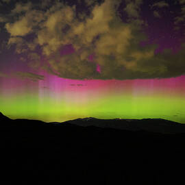 Vibrant Aurora Over Wasatch Mountain Range by Brandon Wichmann