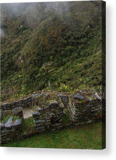 Misty Mountain Ruins Acrylic Print