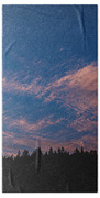 Twilight Over Forested Horizon Beach Towel