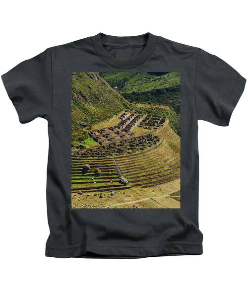 Ancient Terraces And Ruins In Andes Mountains Kids T-Shirt